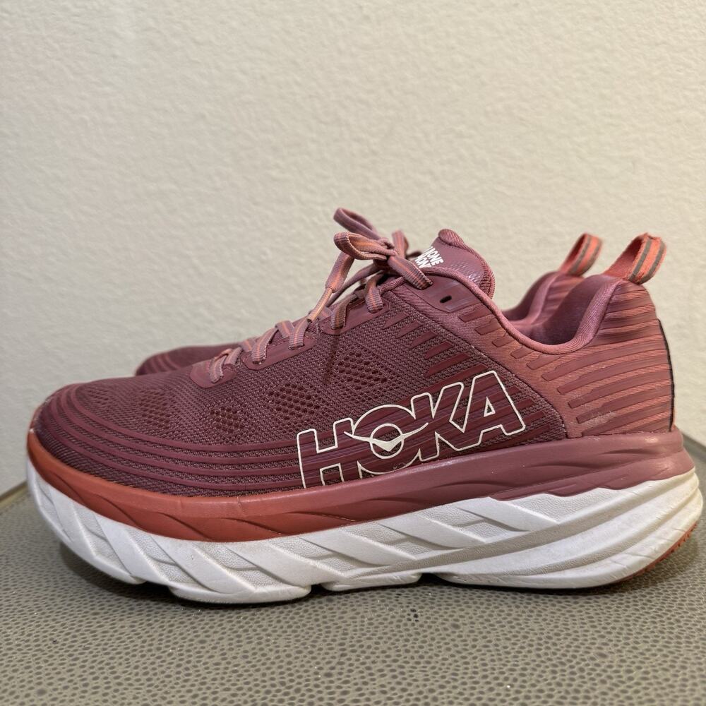 Hoka One One Bondi 6 Womens 9 Heather Rose Lantana Walk Comfort - Picture 8 of 16